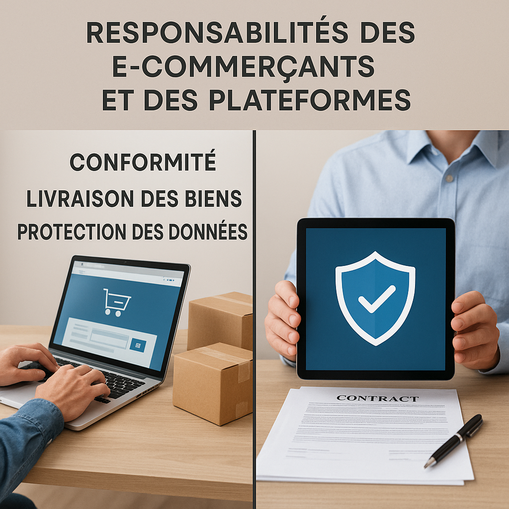Responsabilités des e-commerçants et des plateformes.